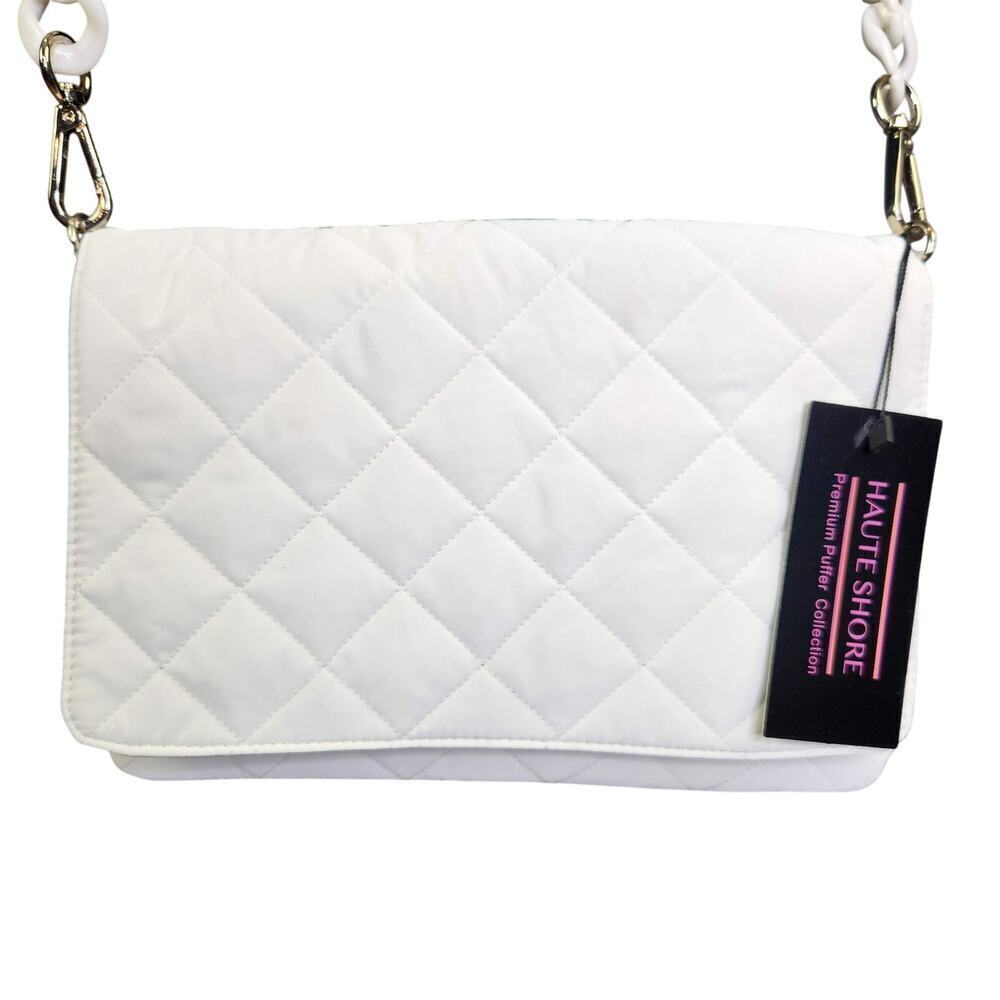 Haute Shore Lexi Cloud Blanc Crossbody Purse Quilted Chunky Chain NWT